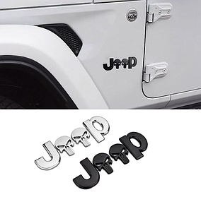 Емблема накліпка з Черепами JEEP (Джип) Чорна матова 14х5.2 см