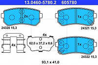 Тормозные колодки задние Hyundai:Accent ,i20 ,i30 ,ix35 ,Sonata ,Tucson /Kia:Ceed ,Cerato (13046057802 ATE)