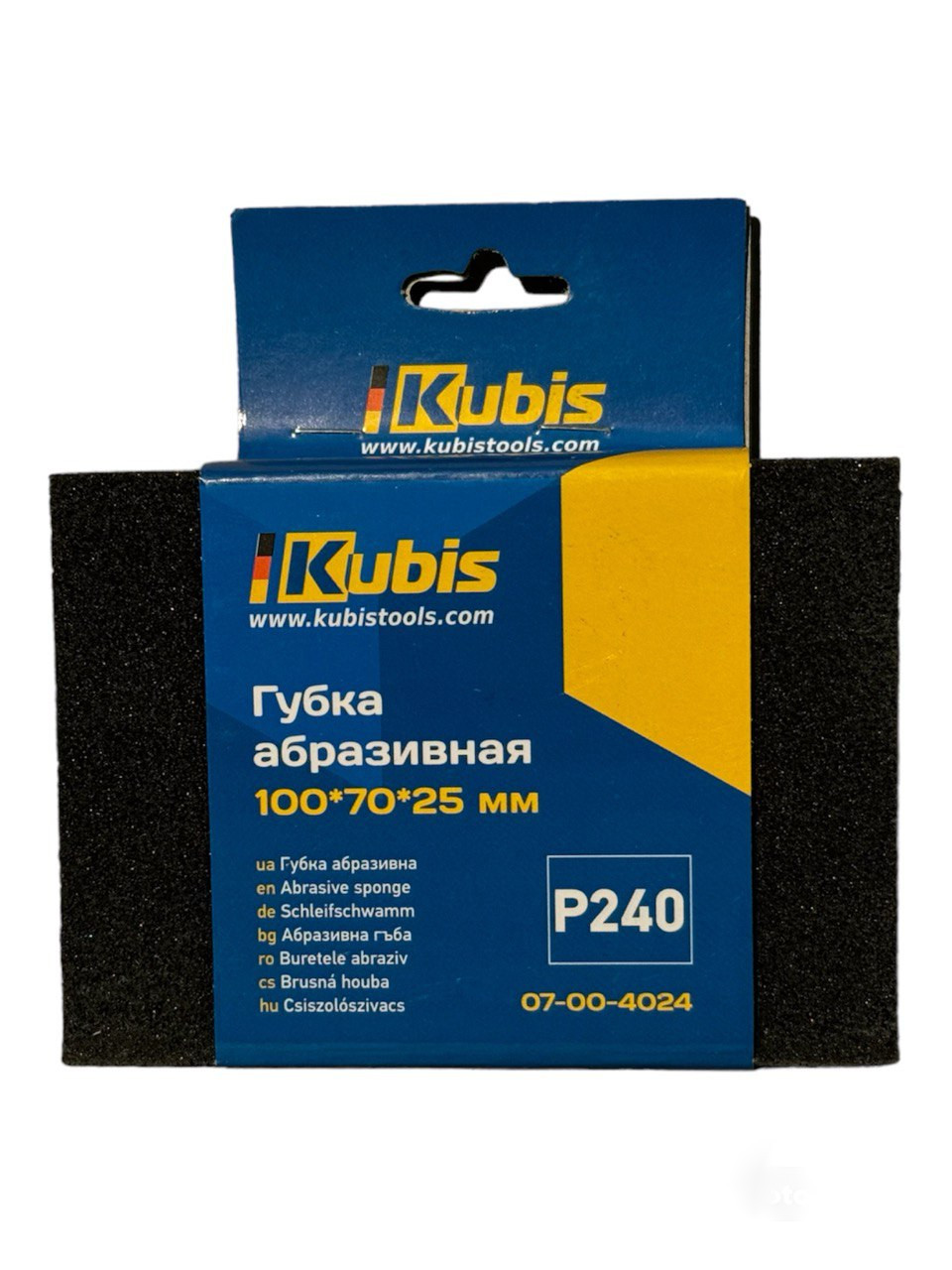 Шліфувальна губка Kubis 100*70*25 зерно 240 (07-00-4024)