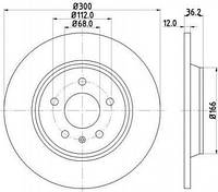 Тормозной диск задний Audi:A4B8 ,A5 ,A6C7 ,A7 ,Q5 (8dd355113931 HELLA PAGID)