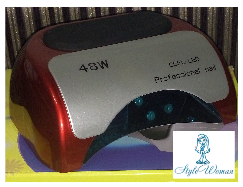 Лампа для сушіння нігтів Гібридна CCFL+LED Professional nail 48W червона