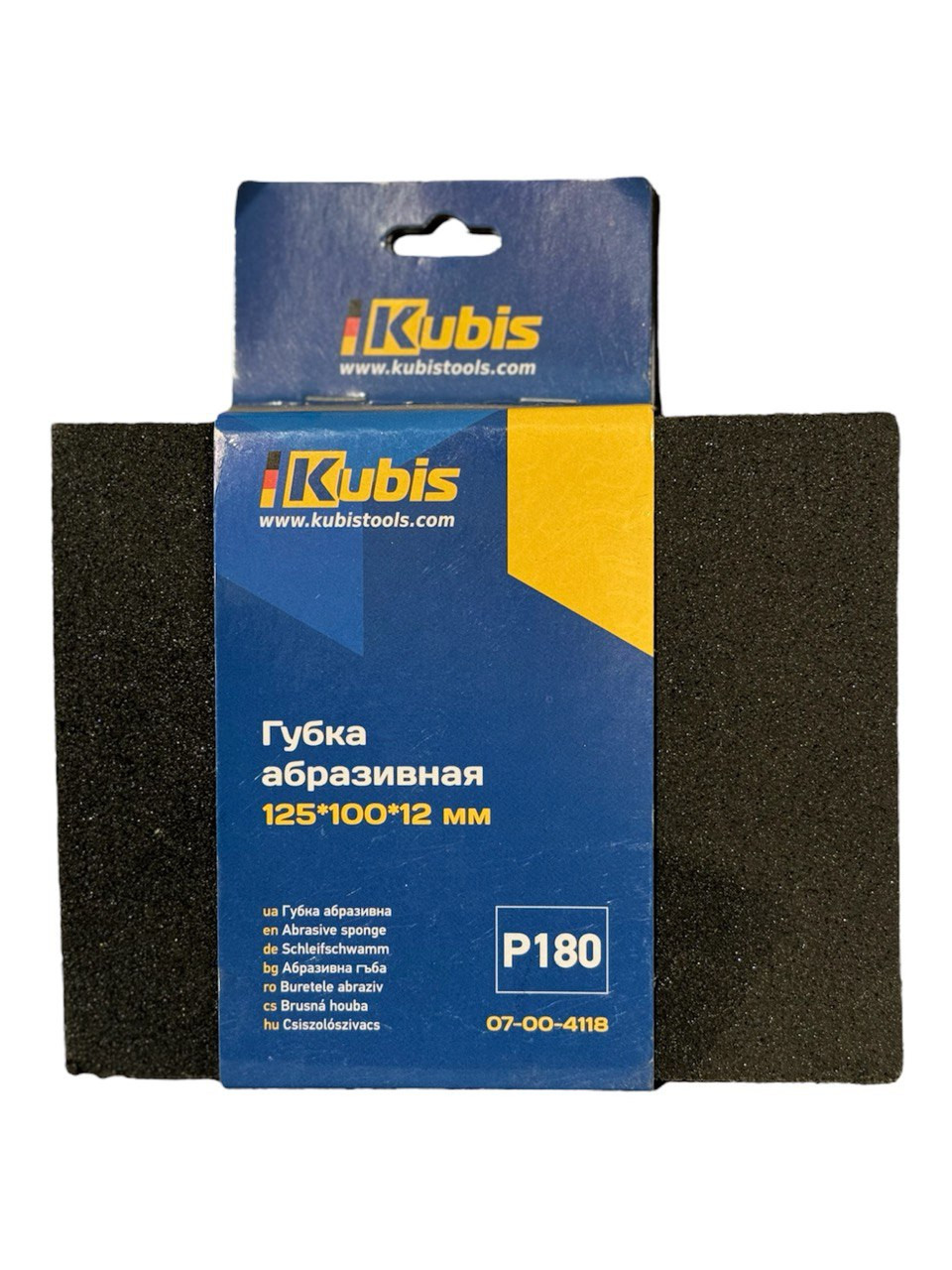 Шліфувальна губка Kubis 125*100*12 зерно 180 (07-00-4118)