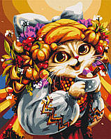 Патриотическая картина по номерам Сентябрьская кошка ©Марианна Пащук Рисунки на холсте 40х50 BrushMe BS53823