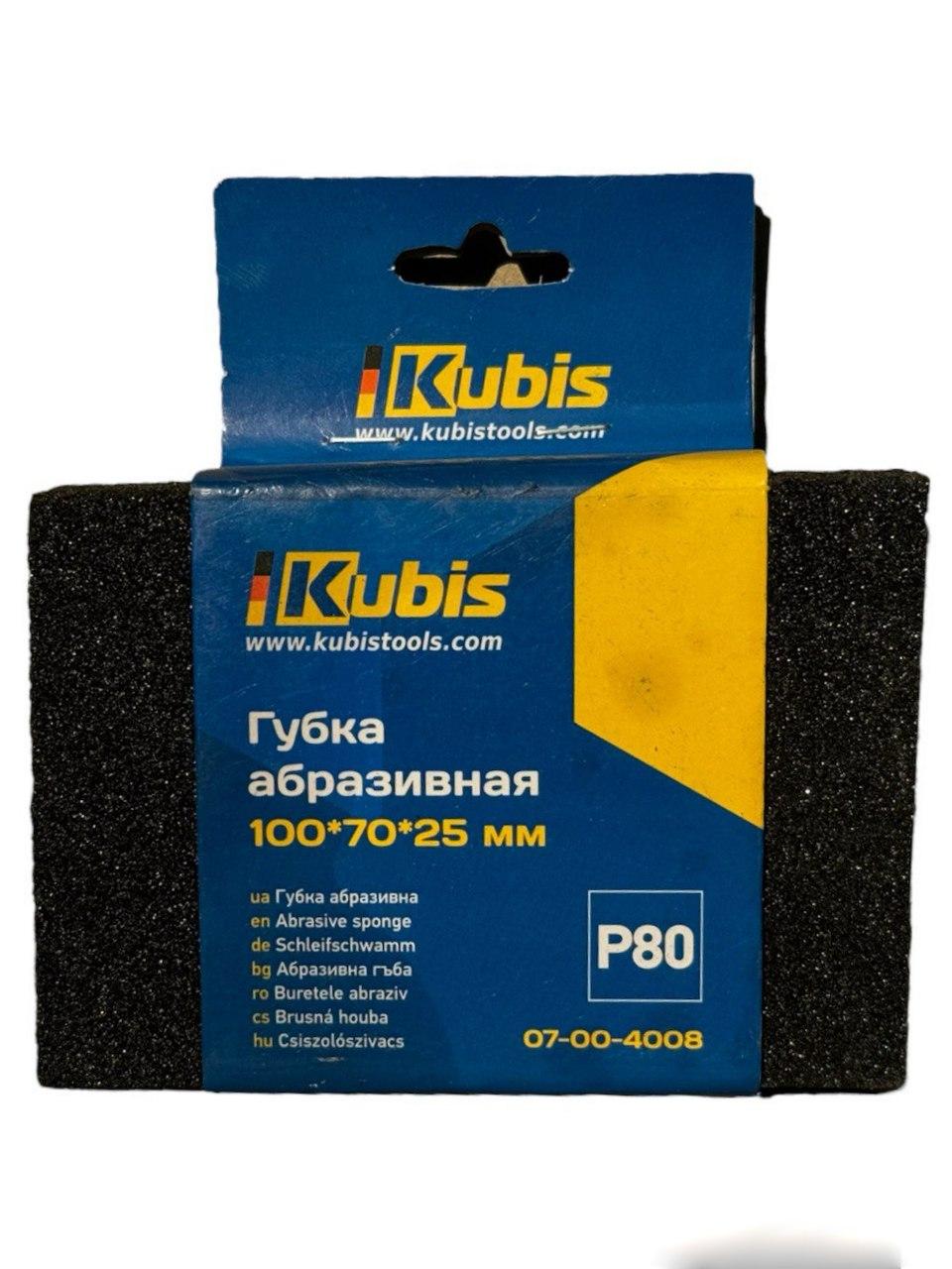 Шліфувальна губка Kubis 100*70*25 зерно 80 (07-00-4008)