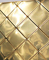 Лист нержавеющий с покрытием под золото "Шашка" 1,25*2,5 м, толщина 0.5 мм, AISI 304