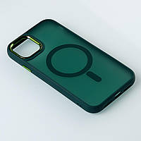 Матовый защитный чехол с MagSafе для iPhone 13 зеленый