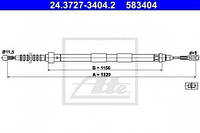 Трос ручного тормоза Seat:Alhambra /Volkswagen:Sharan (24372734042 ATE)