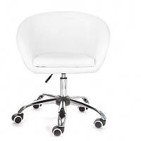 Кресло офисное Мурат К металл Хром, кожзаменитель Бежевый (СДМ мебель-ТМ) Белый