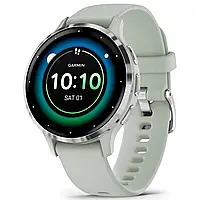 Спортивные часы GARMIN Venu 3s Silver Stainless Steel Bezel with Sage Gray Case and Silicone Band