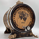 Дубова бочка 10 л. для Вина, Коньяку, Віскі, Персоналізація Лазером, Бочка Подарунок Директору, фото 2