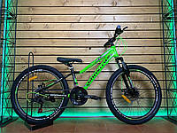 Велосипед подростковый спортивный горный зеленый 24 Corso Gravity GR-24275 24" на рост 125-140 см