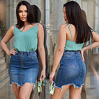 Короткая джинсовая юбка 2208