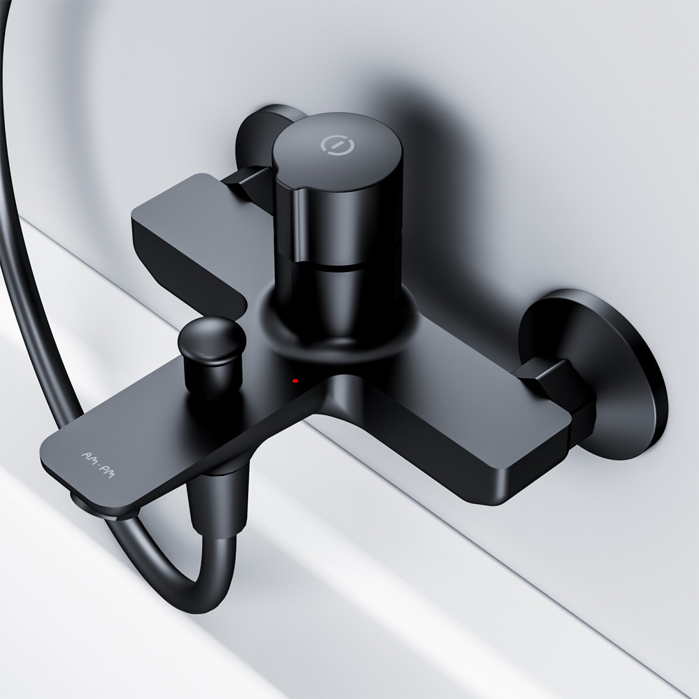 Змішувач для ванни та душу TouchReel, чорний AM.PM F85A10522 X-Joy