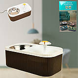 Поїлка фонтан для кішок автоматична з годівницею Автопоїлка подвійна для тварин біла, фото 5