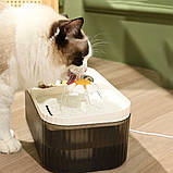 Поїлка фонтан для кішок автоматична з годівницею Автопоїлка подвійна для тварин біла, фото 7