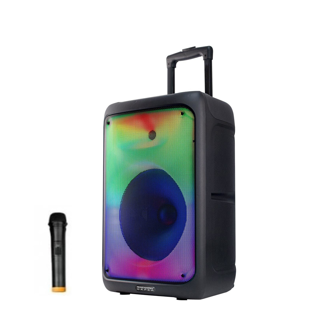 Колонка акумуляторна Temeisheng Partybox 1215 з радіомікрофоном (USB/BT/FM/TWS)