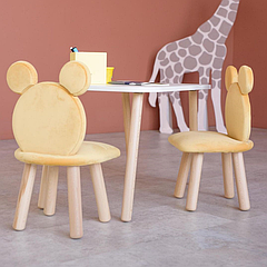 Комплект дитячий стіл і стілець - жовтий