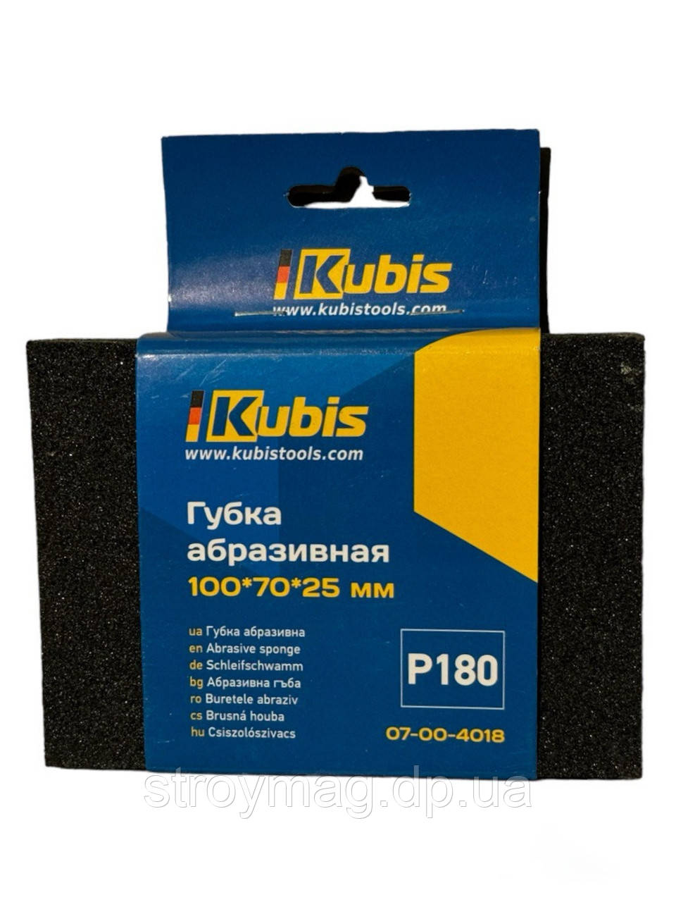 Шлифовальная губка Kubis 100*70*25 зерно 180 (07-00-4018) - фото 1 - id-p75595106