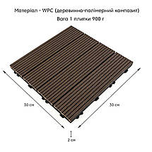 Композитна плитка WPC венге 30*30CM*2СM (D) SW-00001709, фото 3
