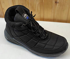 Черевики чоловічі зимові чорні дутіки на шнурках Ботинки зимние мужские черные дутики на шнурках (Код: 3307)