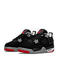 Чоловічі кросівки на хутрі Air Jordan Retro 4 All Black/Red, фото 4