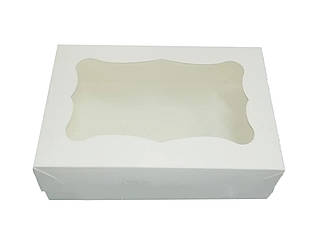 Коробка для десертів 250*170*110 з вікном біла (3 шт.)