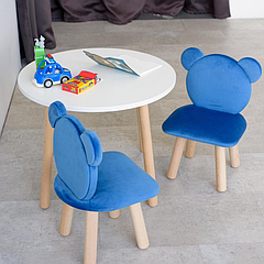 Комплект дитячий стіл і стілець - синій