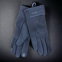 Перчатки женские сенсорные стрейчевые на меху с подворотом и нашивкой осень-зима размер M-L