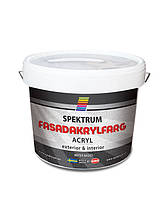 Фарба фасадна акрилова Spektrum Fasadakrylfarg (Vit), 9 л