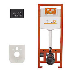 Інсталяція для унітазу Q-tap Nest комплект 4 в 1 з панеллю змиву PL M11MBLA