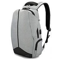 Рюкзак городской Tigernu T-B3593A для ноутбука 15,6" с USB объем 17л. Серый с черным