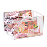 Кукольный дом конструктор DIY Cute Room L-027-BC Pink house