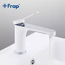 Змішувач для умивальника Frap F1045, білий/хром, фото 2