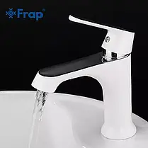 Змішувач для умивальника Frap F1031, білий/хром, фото 3