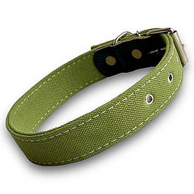 Нашийник брезентовий подвійний для собак, Зелений. Брезентові нашийники для собак. Обхват шиї 45-60 см, 35 мм.