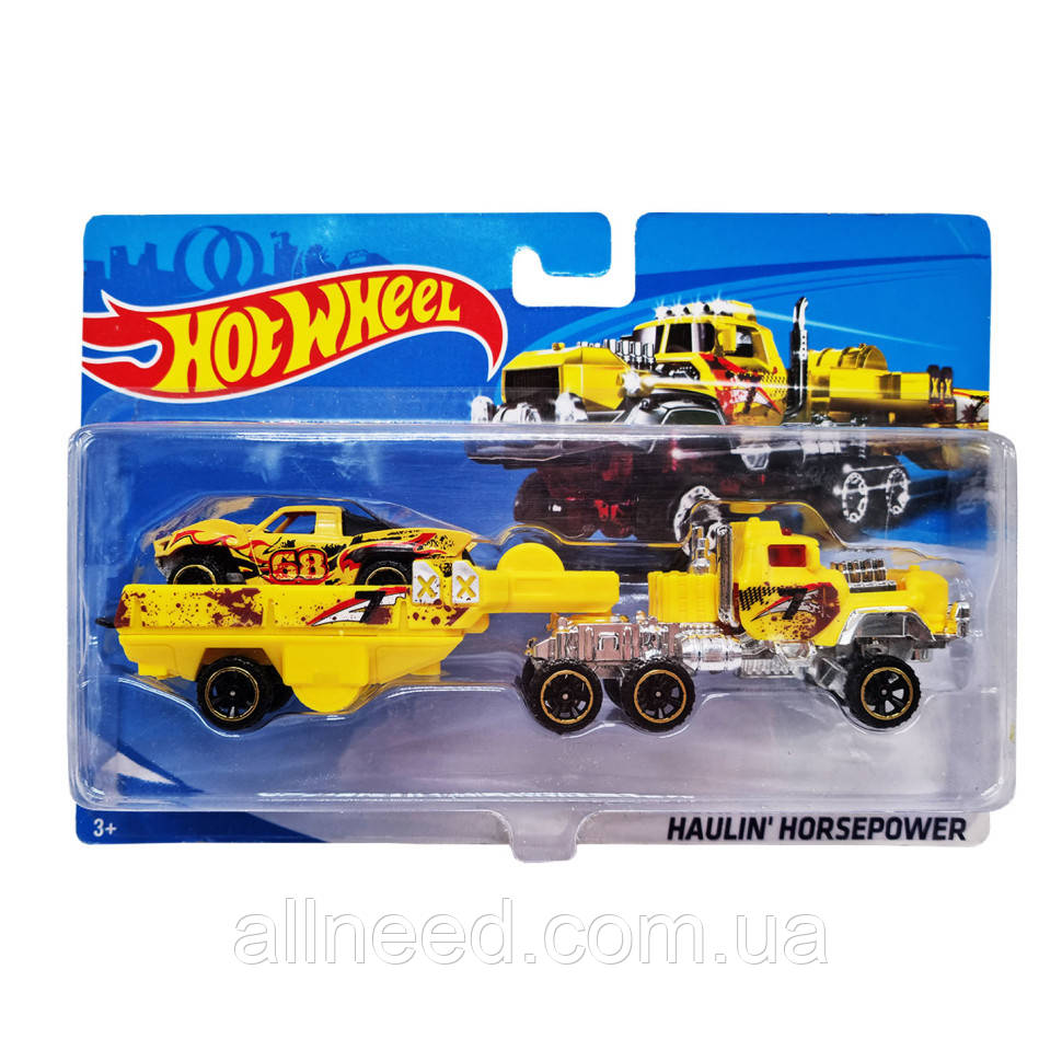Дитячий ігровий набір машинок T-H708-1 (Yellow) з трейлером