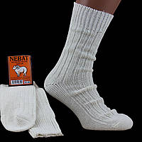 Носки из овечьей шерсти высокие Nebat 27-31 размер (43-46 обувь) зимние белый