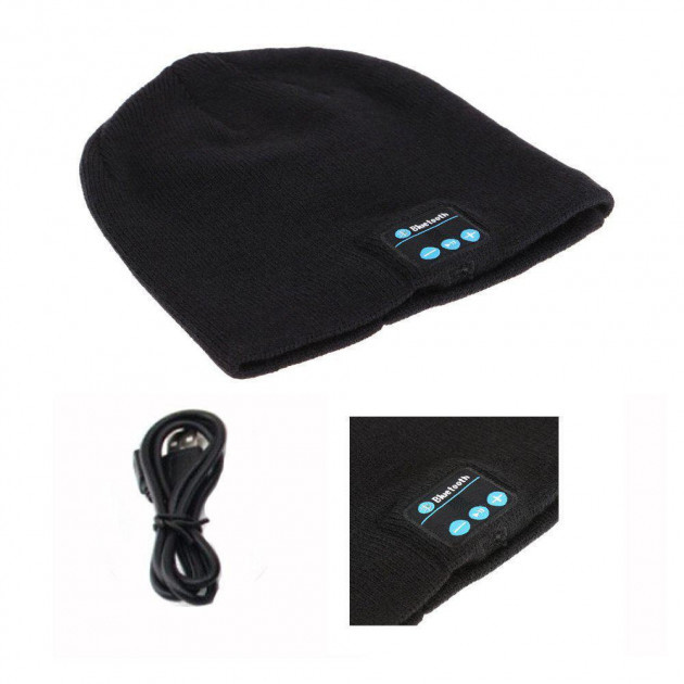 Портативна колонка ШАПКА з bluetooth навушниками SPS Hat BT True. WE-173 Колір чорний