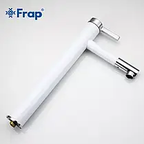 Змішувач для умивальника Frap F1052-15 високий, білий/хром, фото 4