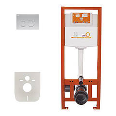 Інсталяція для унітазу Q-tap Nest комплект 4 в 1 з панеллю змиву PL M11SAT