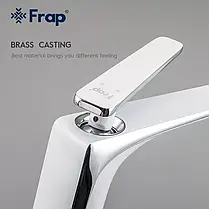 Змішувач для умивальника Frap F1058, білий/хром, фото 4
