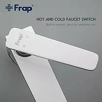 Змішувач для умивальника Frap F1058, білий/хром, фото 5