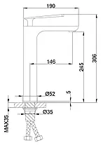 Змішувач для умивальника Frap F1052-55 високий, хром, фото 6