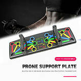 Лава для віджимання для дому, Стійка для віджимання від підлоги тренажер-дошка силових тренувань WO-37, фото 9