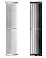 Стальний трубчастий дизайнерський радіатор Praktikum 2 1600х325 білий/чорний