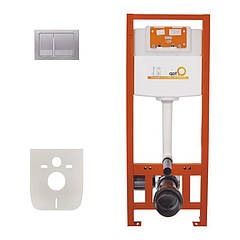 Набір інсталяція 4 в 1 Qtap Nest ST з квадратної панеллю змиву QT0133M425M06029SAT