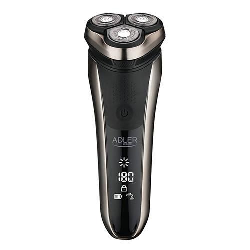 Акумуляторна бритва Adler AD 2933 (IPX7 , до 180 хв роботи, 3 головки, порт USB Type-C, водонепроникний), фото 1