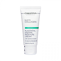 Плацентарний крем для жирної шкіри Christina Elastin Collagen Placental Enzyme Moisture Cream with Vit.A, E&HA 60 мл