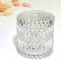 Цукорниця Прозоре задзеркалля середня 500 мл товсте скло, середня красива з кришкою цукерниця