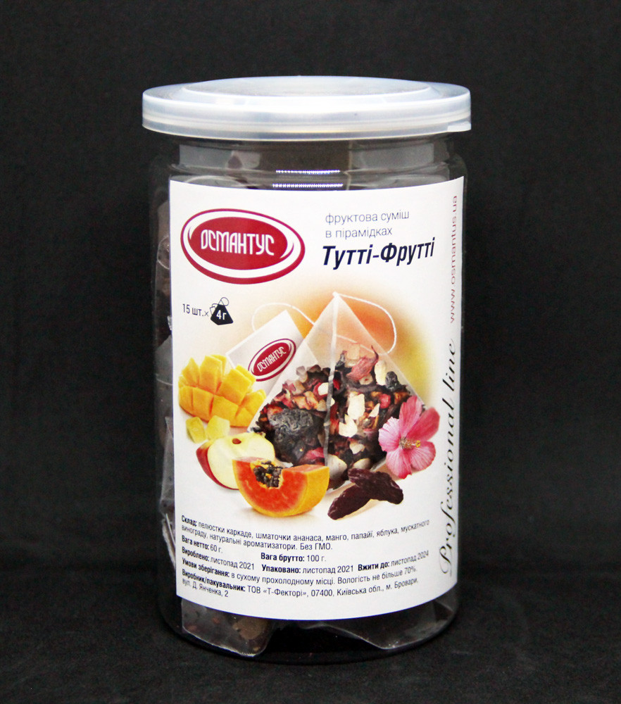 Фруктова суміш в пірамідках "Тутті-Фрутті" 1 уп 15x4 гр